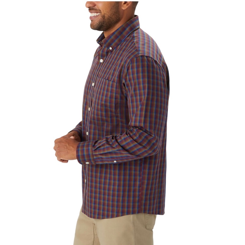 Duluth Trading Co Men's Plaid Button Down XL Shirt - Blue and Red